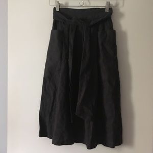 HORSES Atelier Dark Grey Linen Wrap Skirt 0